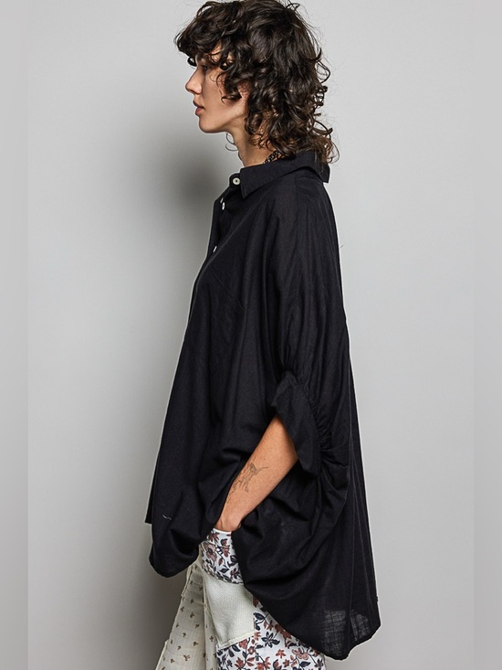 POL Button Down Half Dolman Sleeve Shirt - Picture 5 of 7